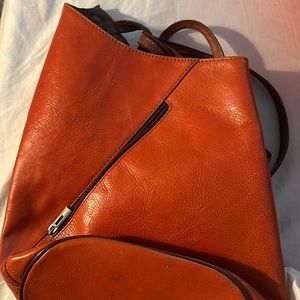 VERA PELLE MADE IN ITALY BURNT ORANGE 11x10 approx